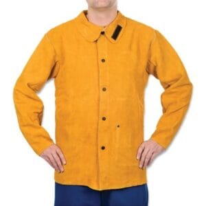 Golden Brown Leather Jacket, Split Cowhide, Small