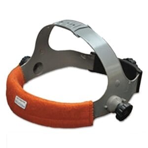Headgear Sweatband, 8-1/2 in L x 1-1/4 in W, Orange, Pack of 2