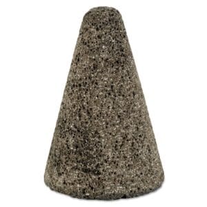 Cone, 3 in dia, 3 in Thick, 5/8 in-11 Arbor, 24 Grit, Alum Oxide, T16